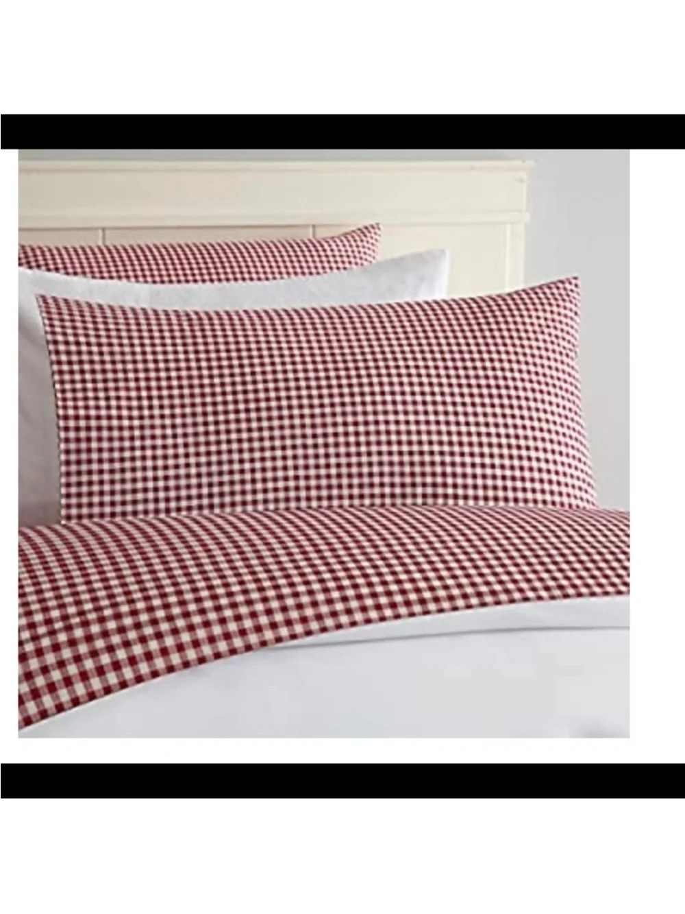 NWT Laurel & Mayfair Red Gingham QUEEN 4pc Sheet Set